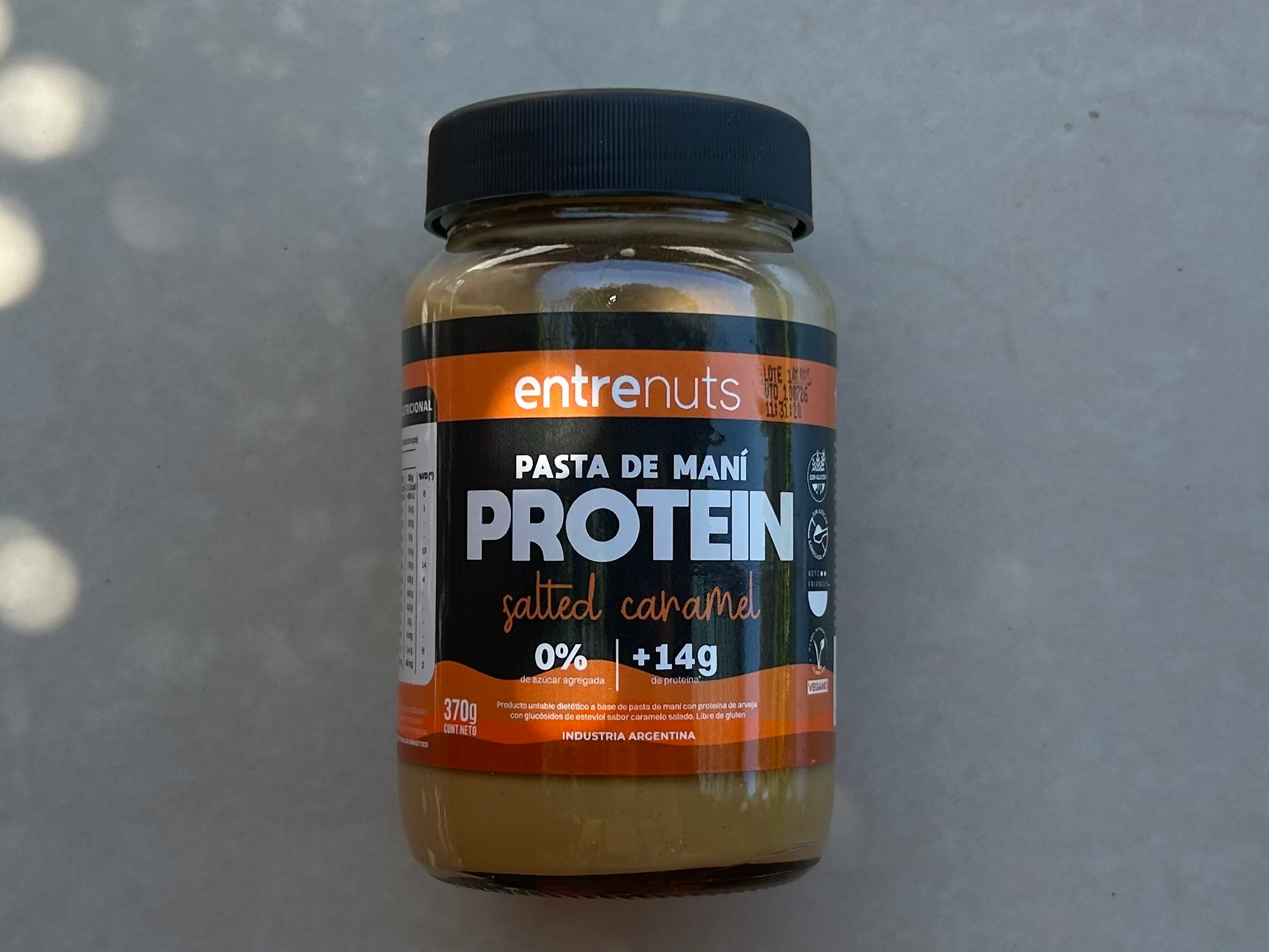 Pasta de mani proteica caramel 370 grs