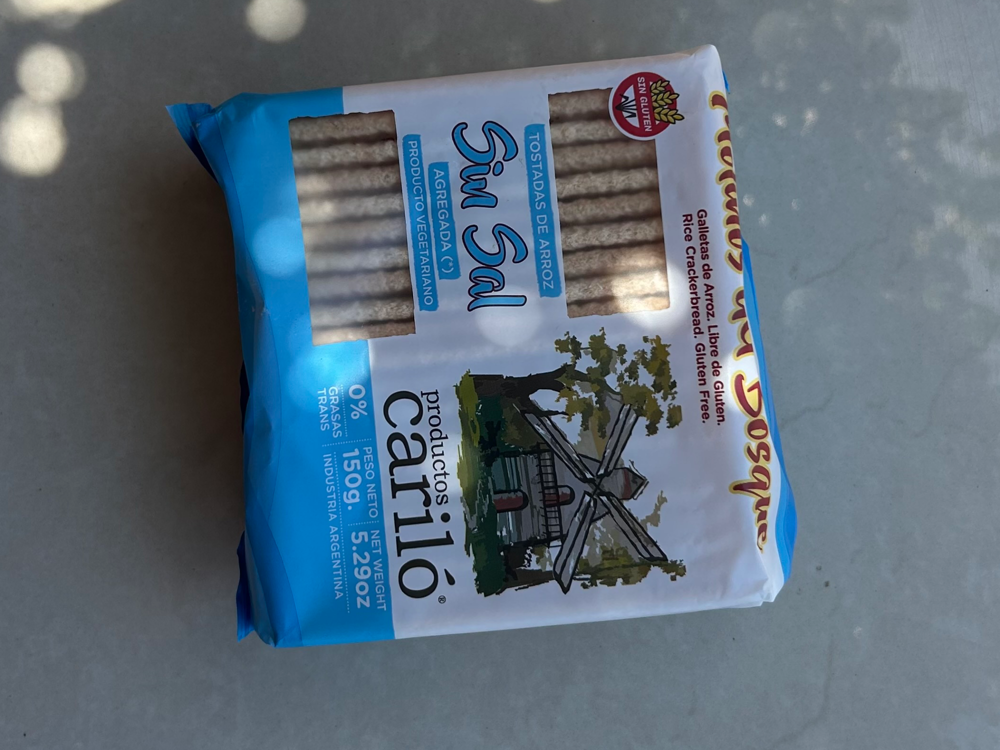Galleta de arroz molinos del bosque sin sal