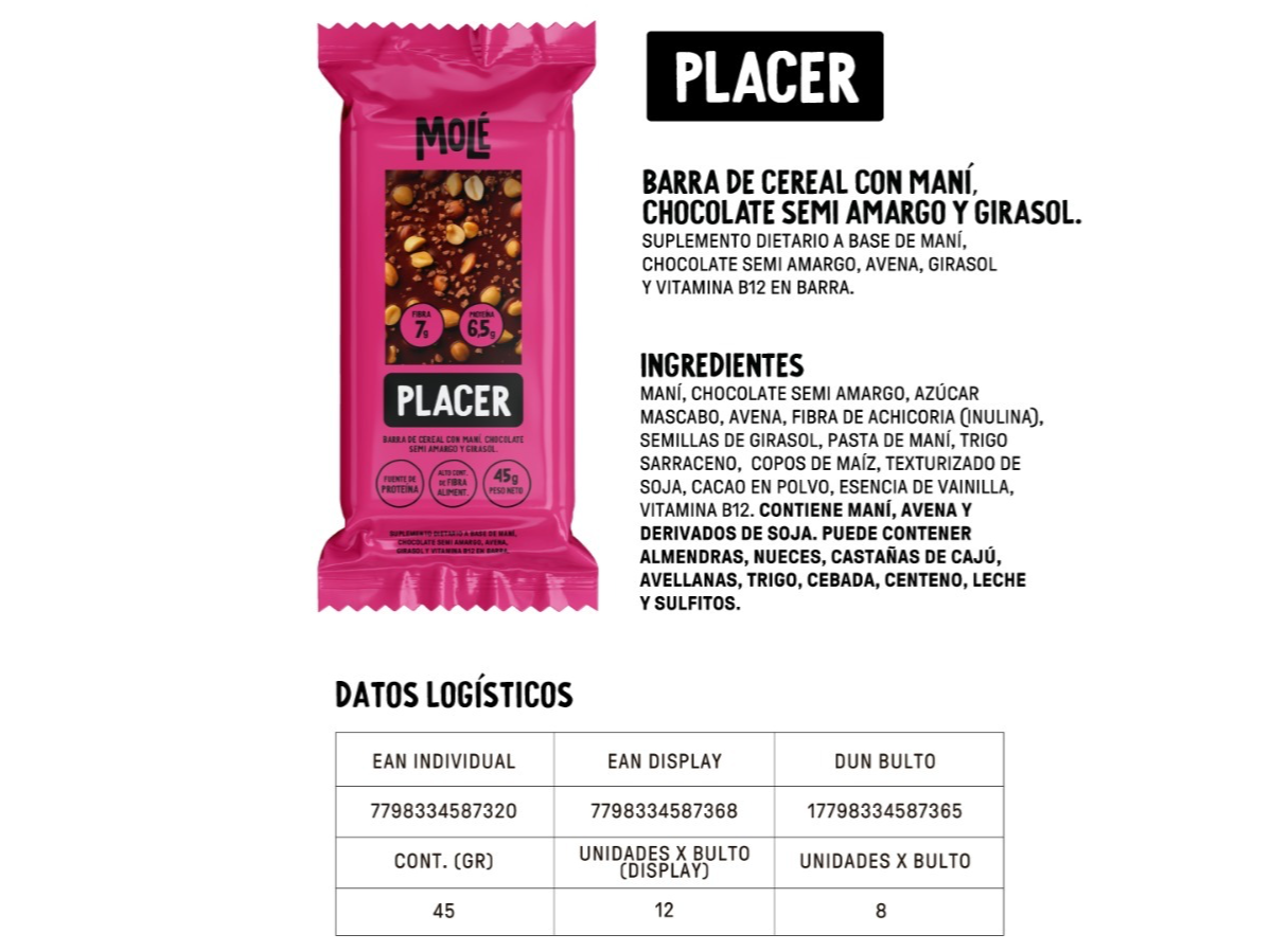 Barrita de cereal placer