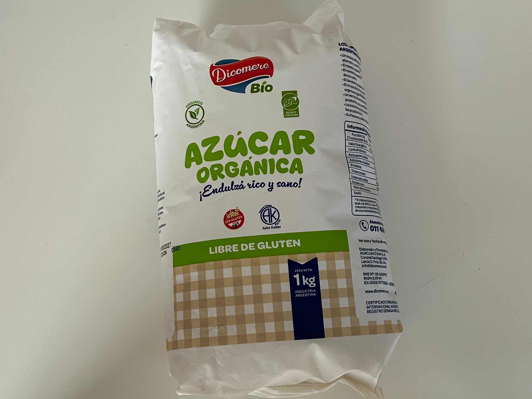Azúcar orgánica Dicomere sin tacc