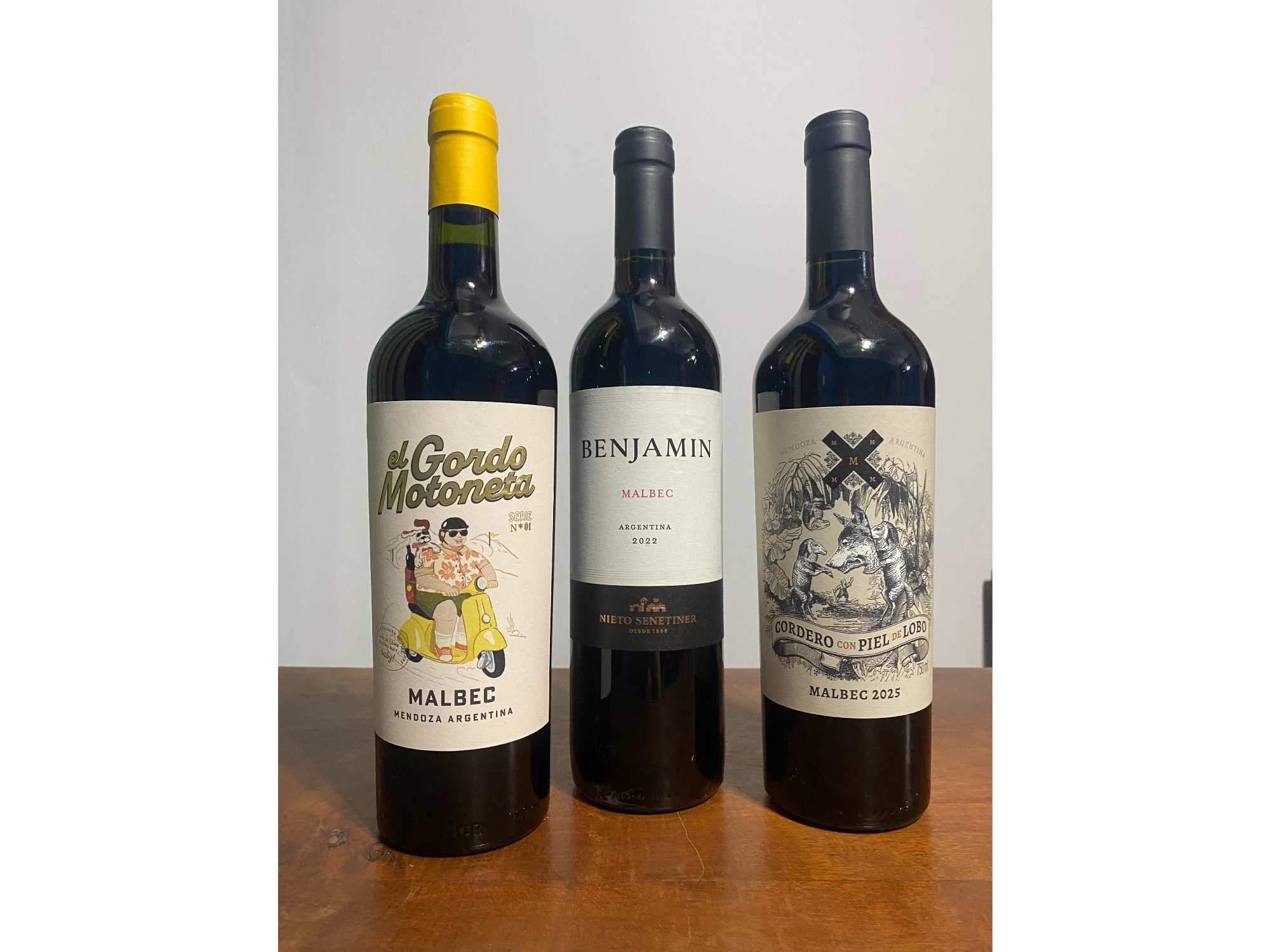 X3 CORDERO CON PIEL LOBO,BENJAMIN MALBEC,GORDO MOTONETA