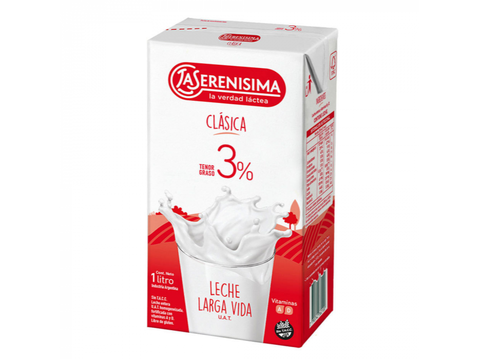 LECHE SERENISIMA LARGA VIDA X12