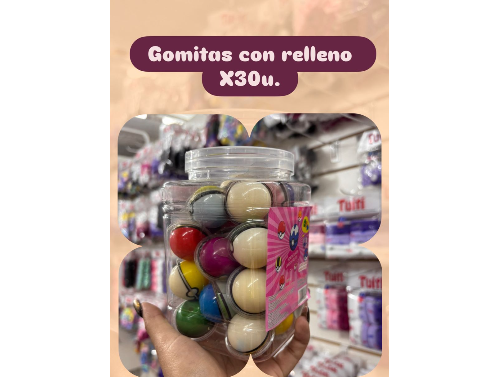 GOMITAS CON RELLENO POKEMON  X30U