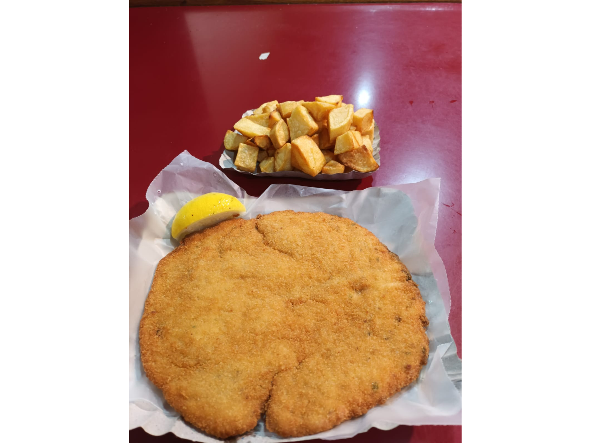 3 Milanesas de Pollo + 1 Papas Fritas Chicas + 1 Ens. Mixta