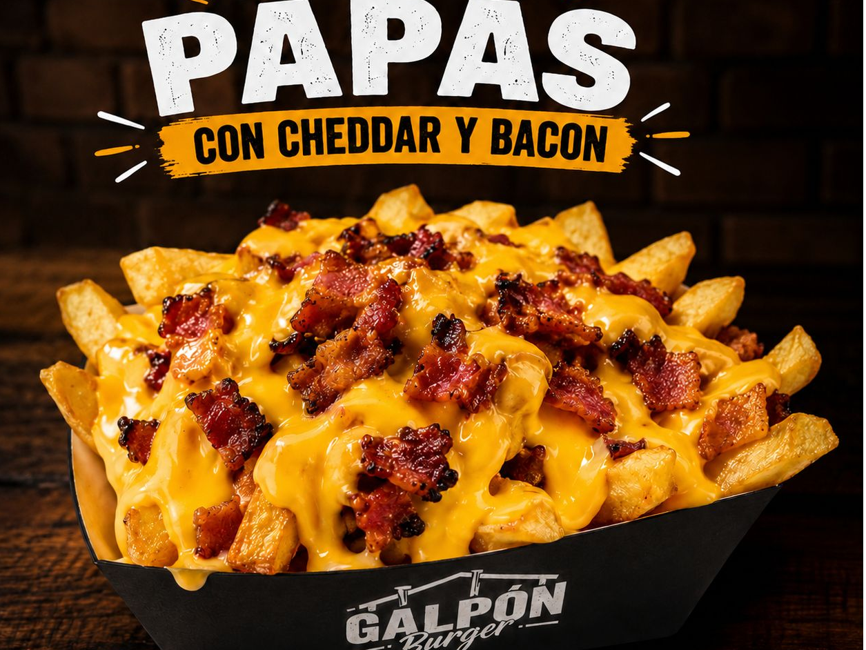 Papas conCheddar y Bacon