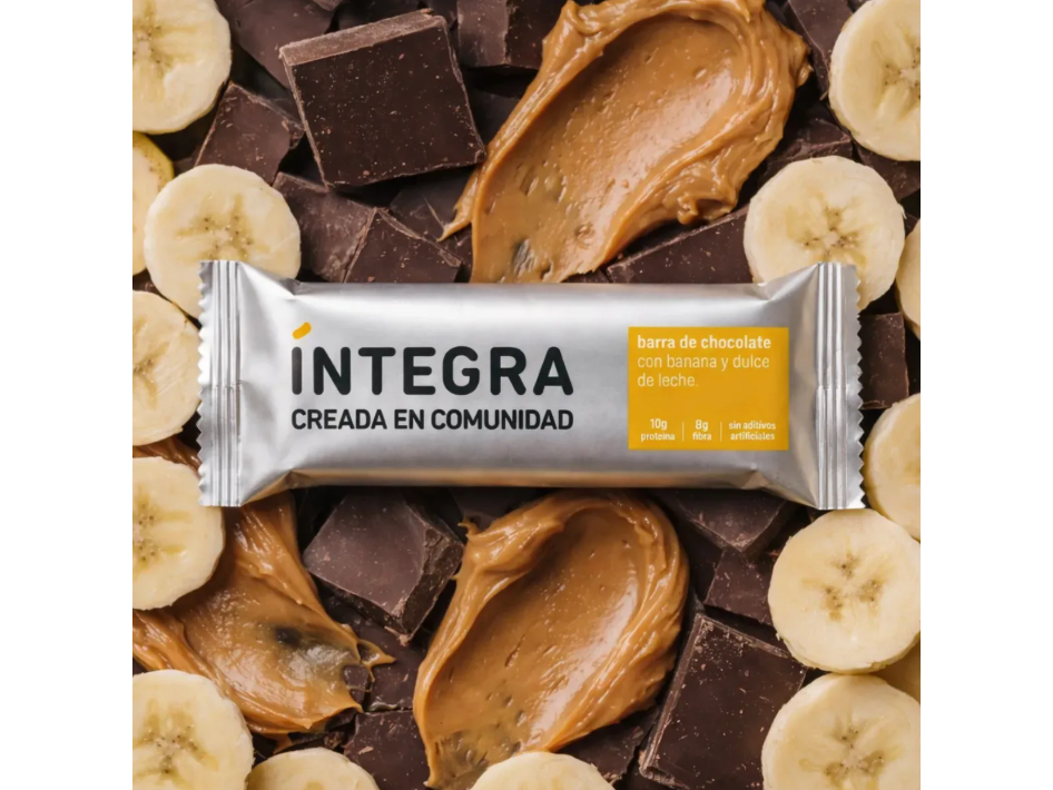 Barrita Proteica De Chocolate Con Banana y Dulce de Leche