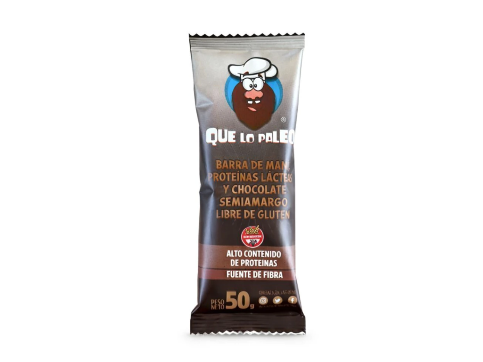 Barrita proteica Quelopaleo Chocolate Negro/Blanco