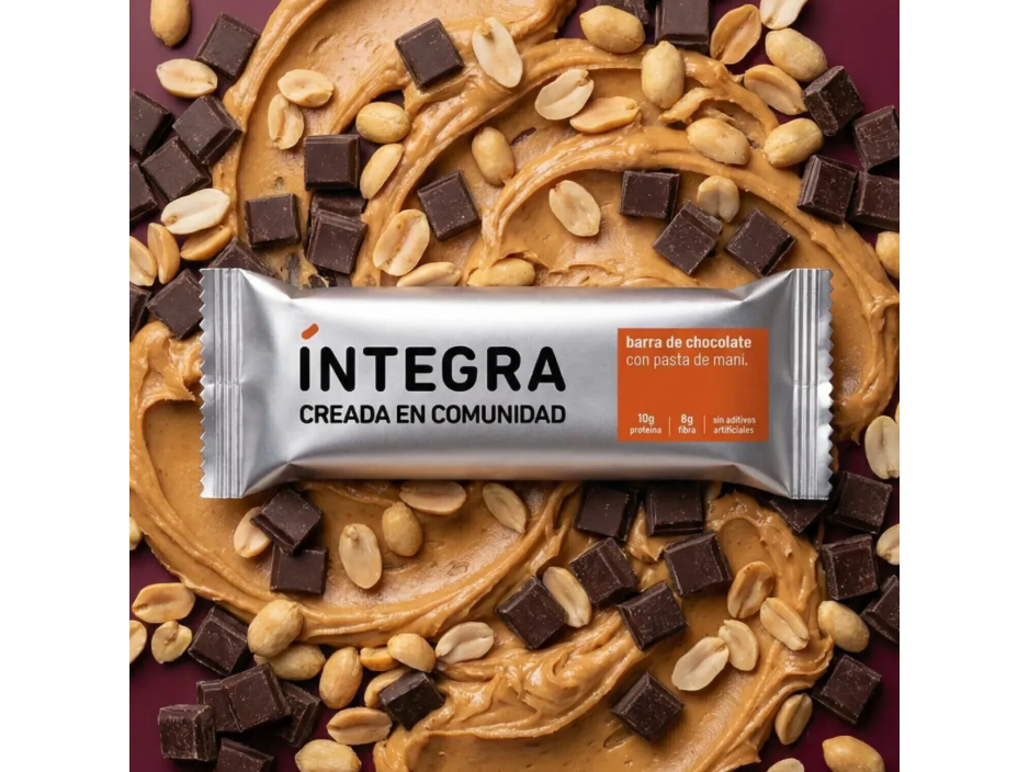 Barrita Proteica Integra de Chocolate Con Pasta De Mani