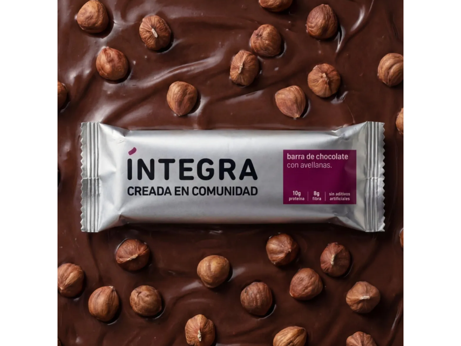 Barrita Proteica Integra De Chocolate Con Avellanas