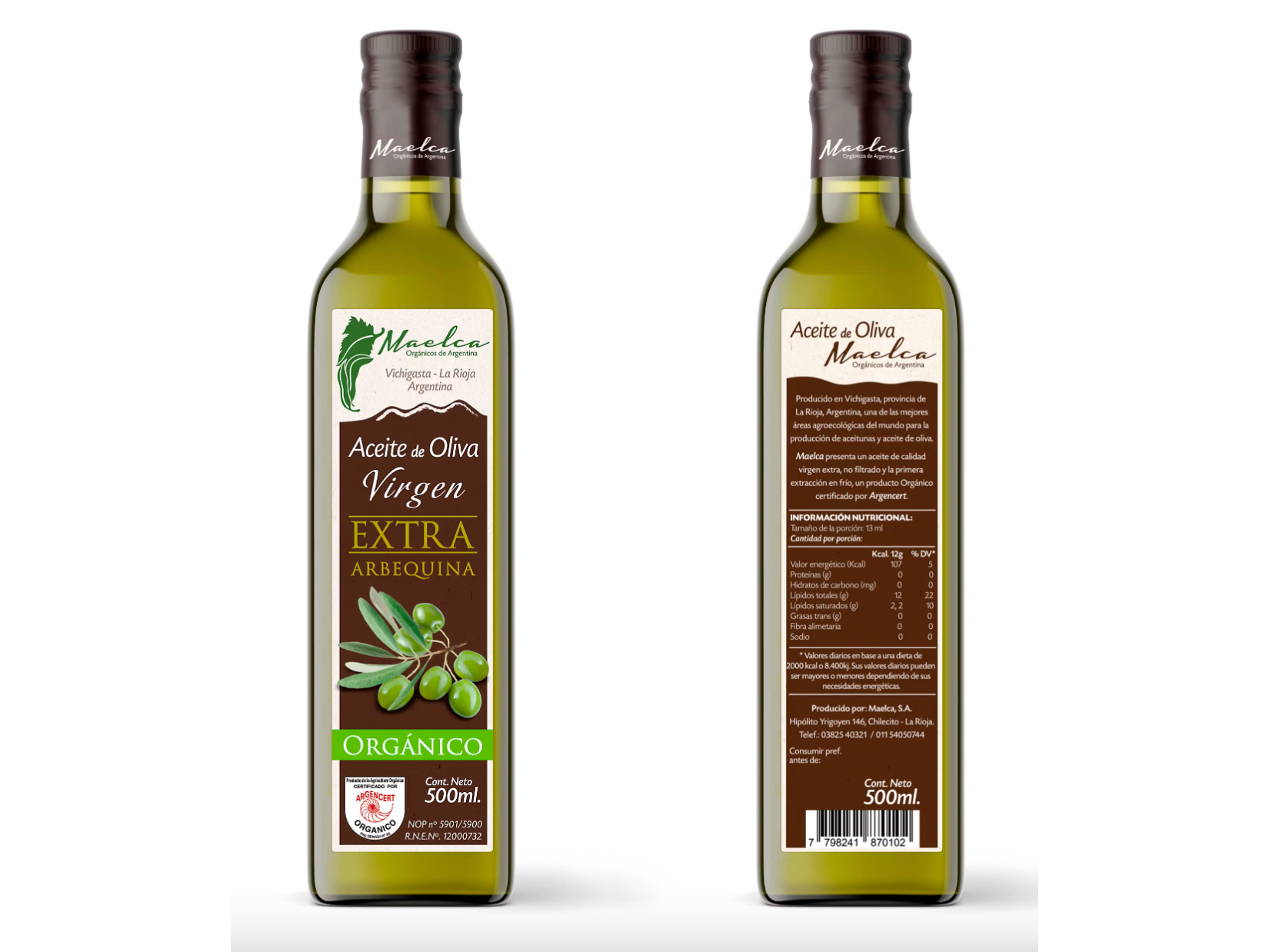 Aceite de Oliva Virgen Extra Organico Maelca x500ML