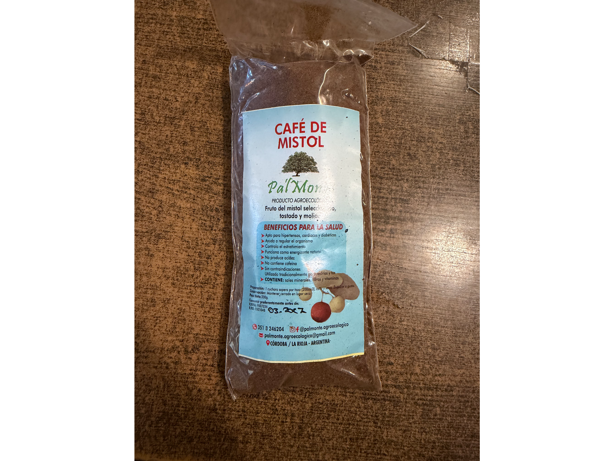 Cafe de Mistol Agroecologico Palmonte X200GRS