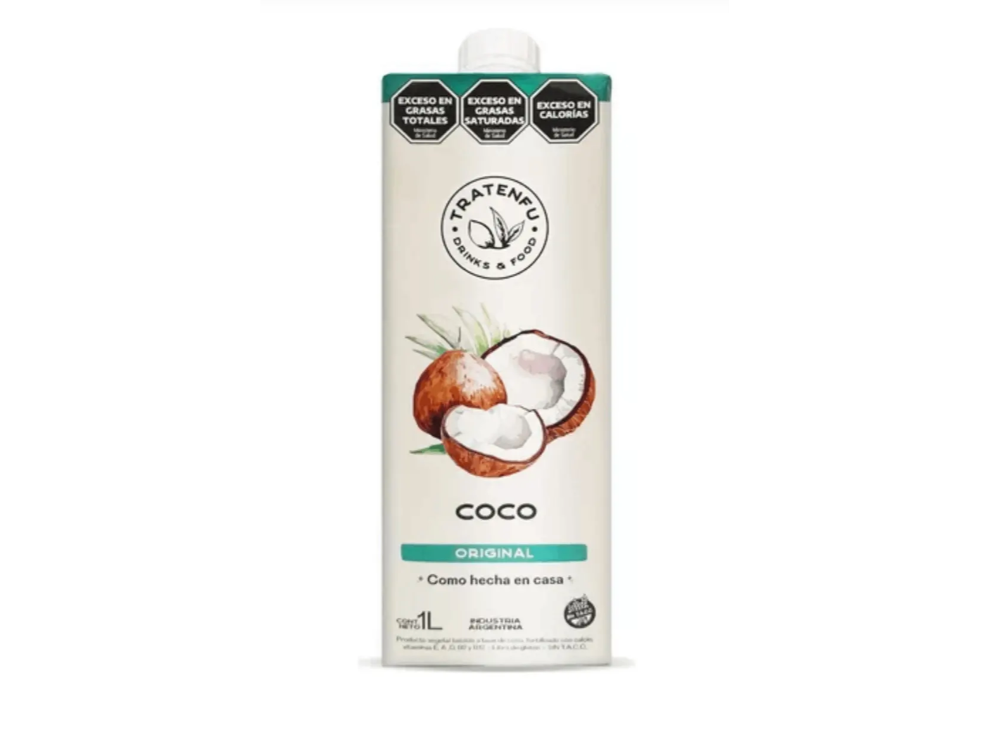 Bebida de Coco Tratenfu Líquida de 1 L Sin Lactosa y Sin Gluten