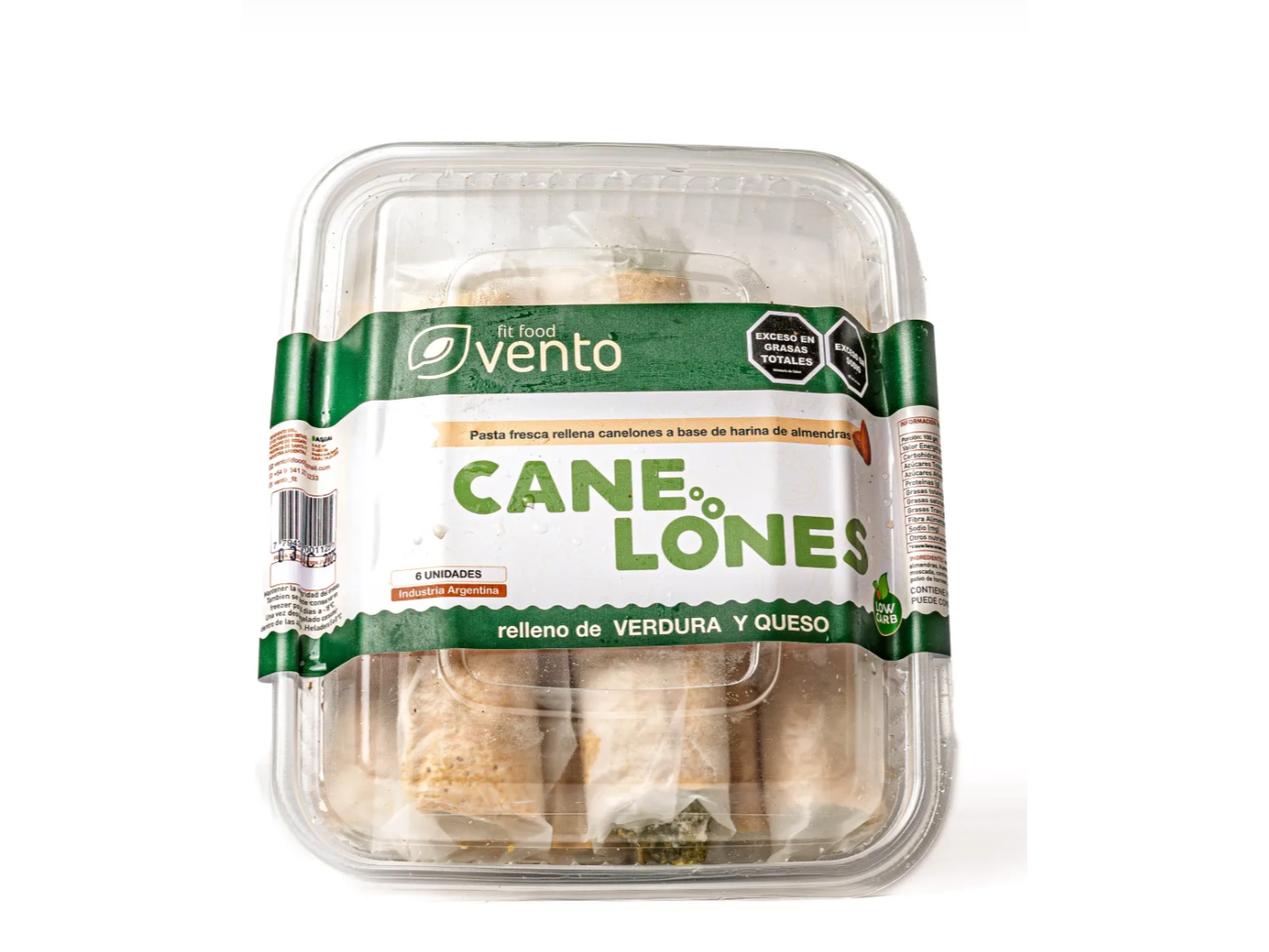 CANELONES DE VERDURA Y QUESO X6U CON H. ALMENDRAS