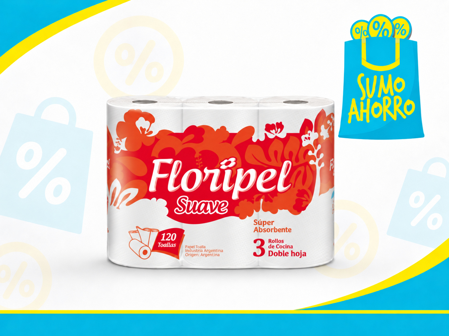 FLORIPEL SUAVE ROLLO COCINA x3 Un.