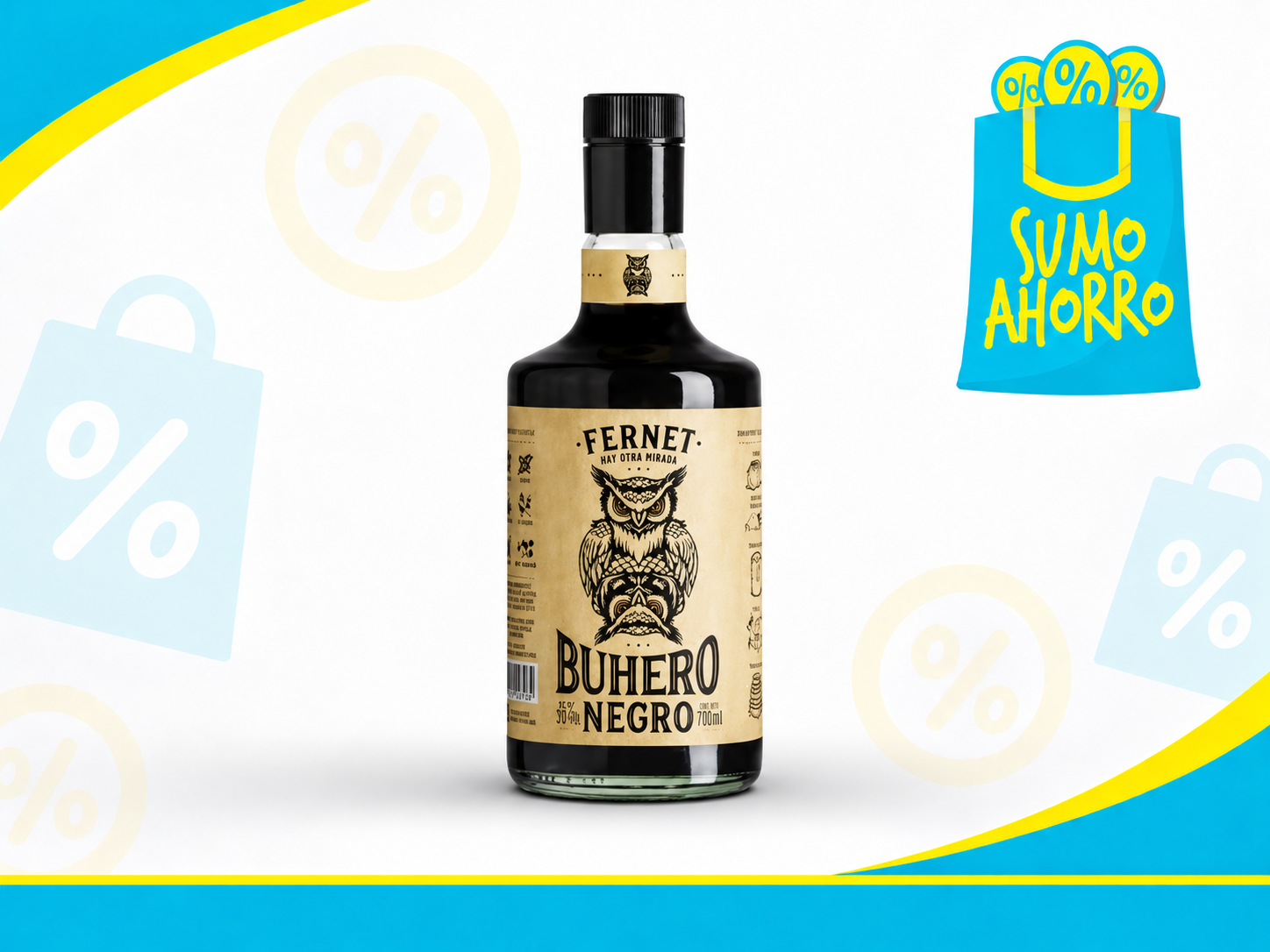 BUHERO NEGRO FERNET x700 Ml.