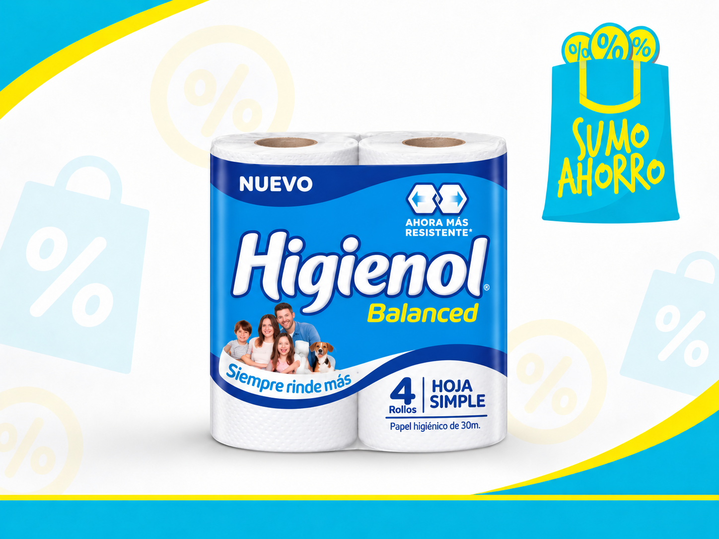 HIGIENOL BALANCED PAPEL HIGIÉNICO x4 Un.