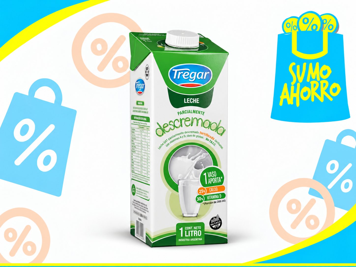 TREGAR LECHE LARGA VIDA DESCREMADA x1 Lt.