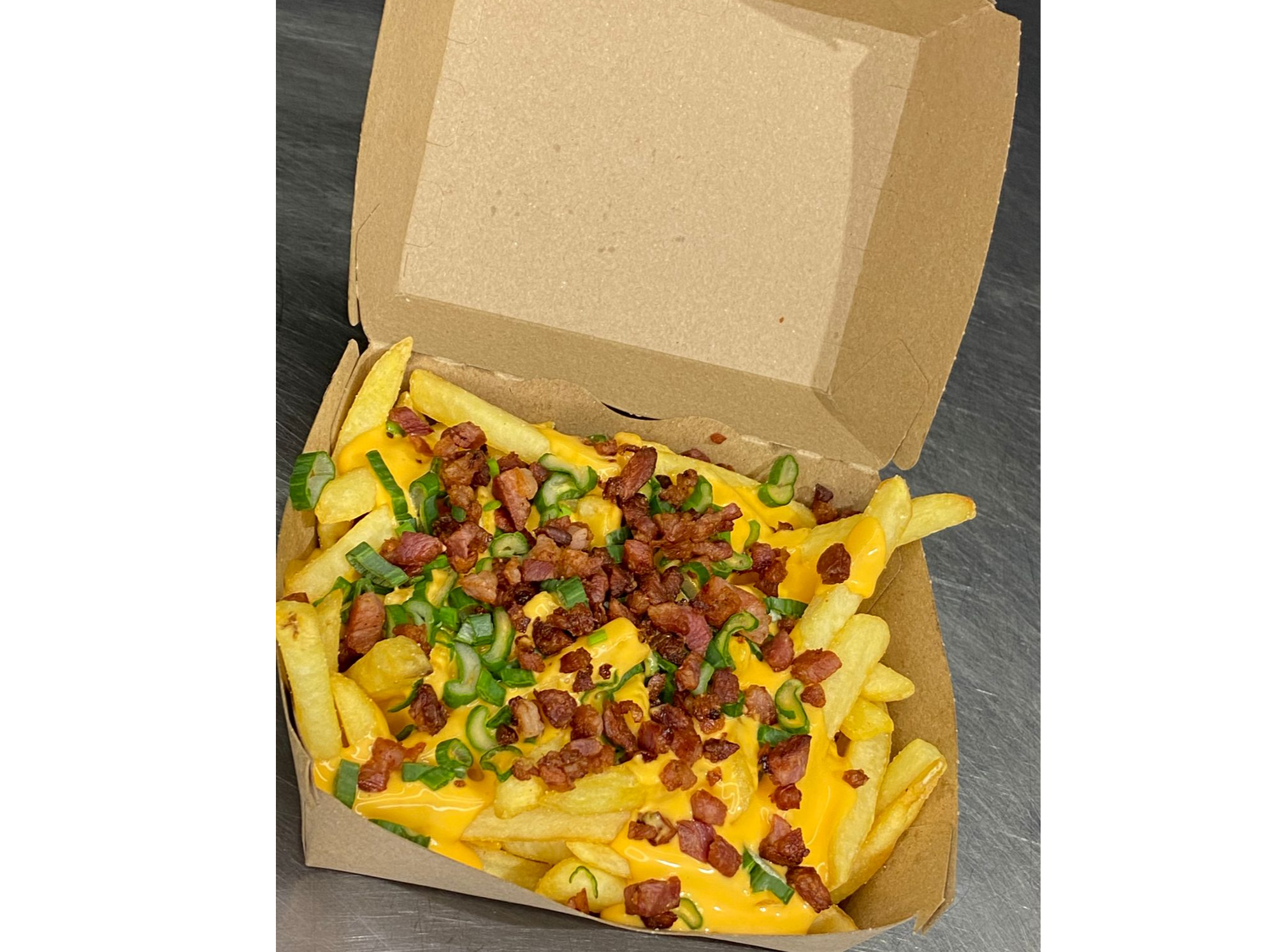 PAPAS C/CHEDDAR Y BACON