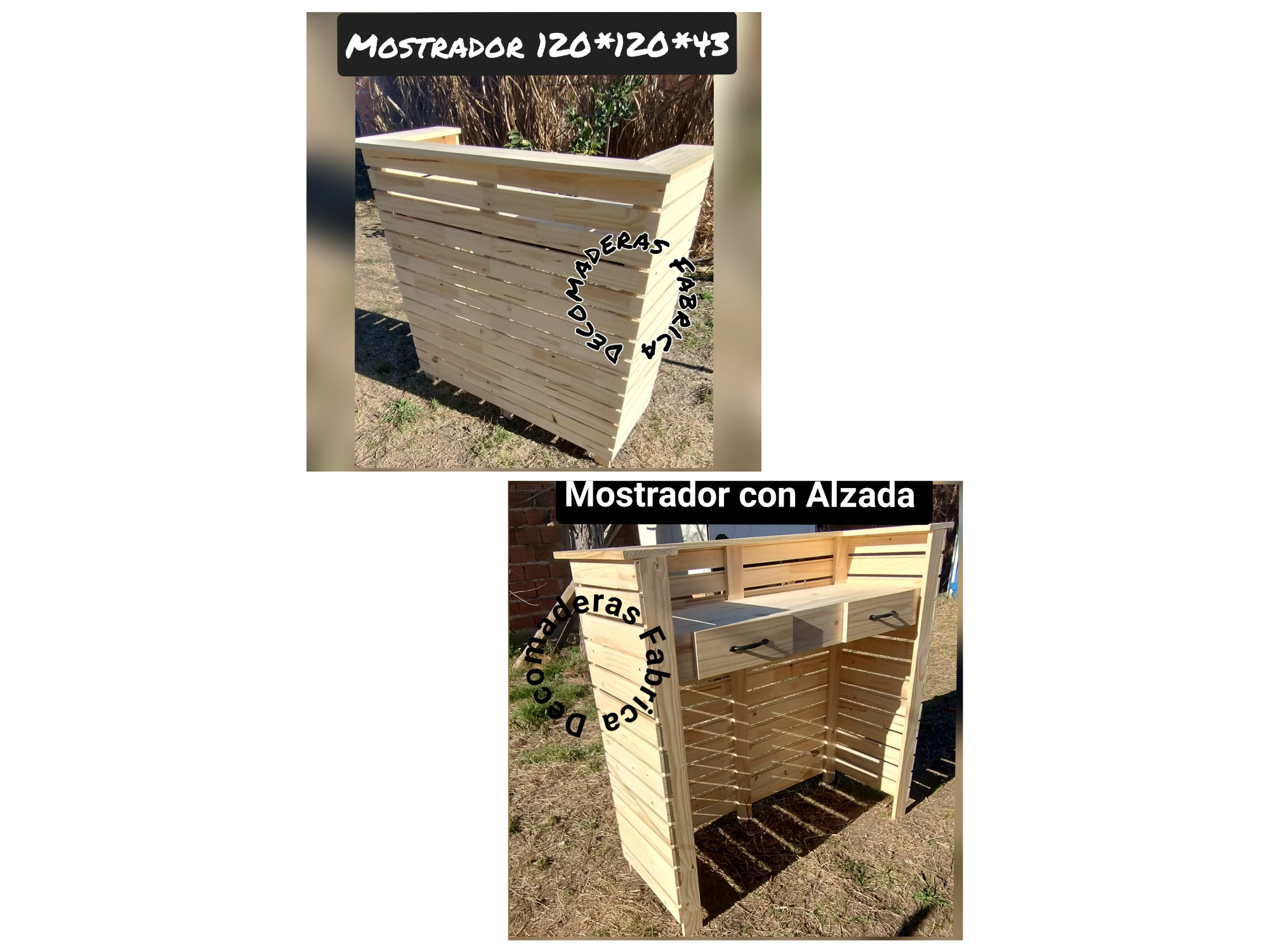 Mostrador Con alzada A  con cajones 120Alto *120 Largo *43