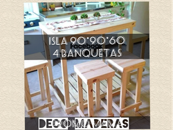 Mesa isla desayunadora con banquetas