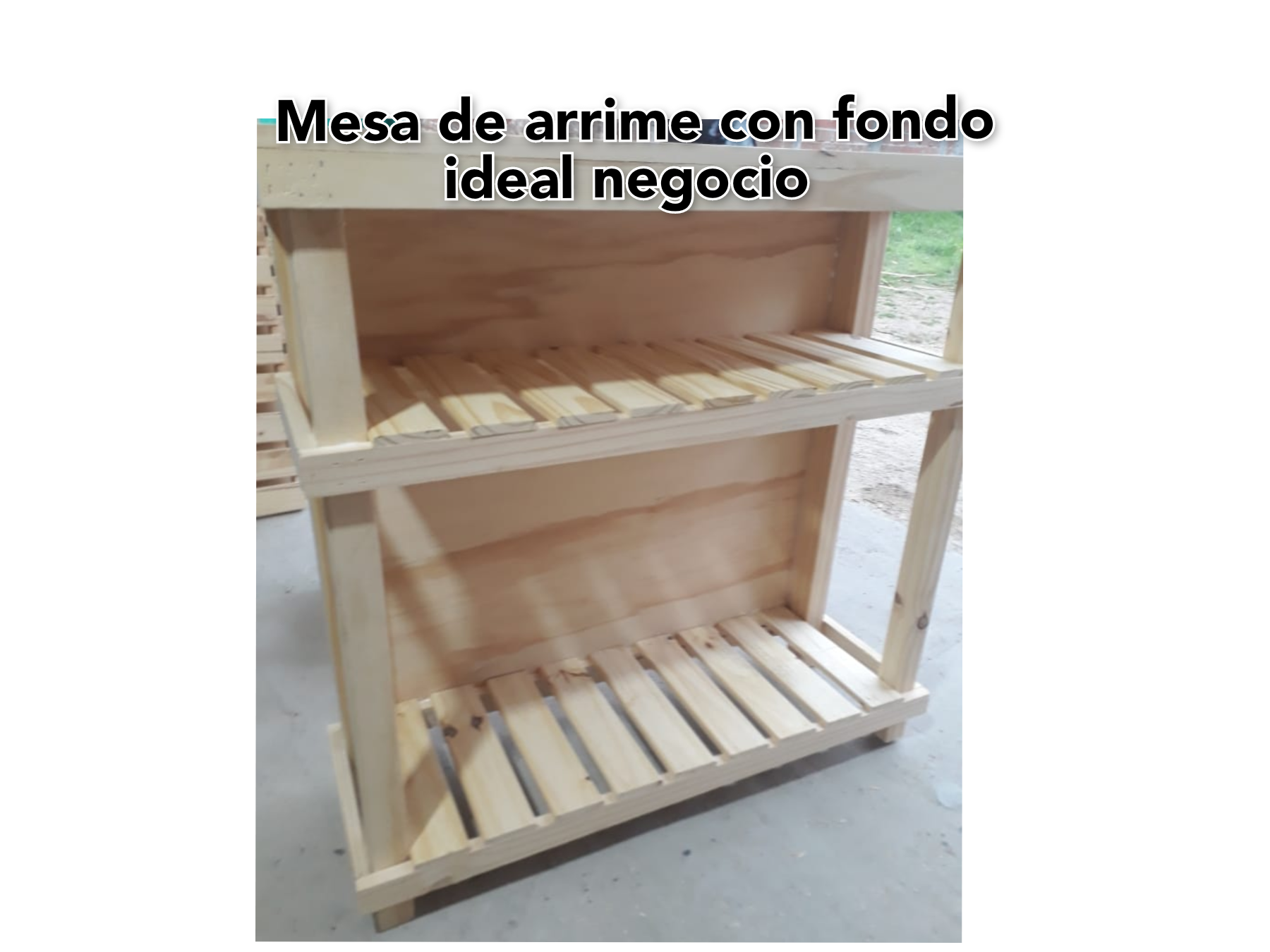 Mesa mostrador con fondo