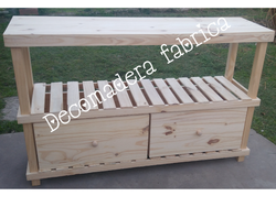 Mesa de arrime 1.50 *40 con canastos de pino mazizo