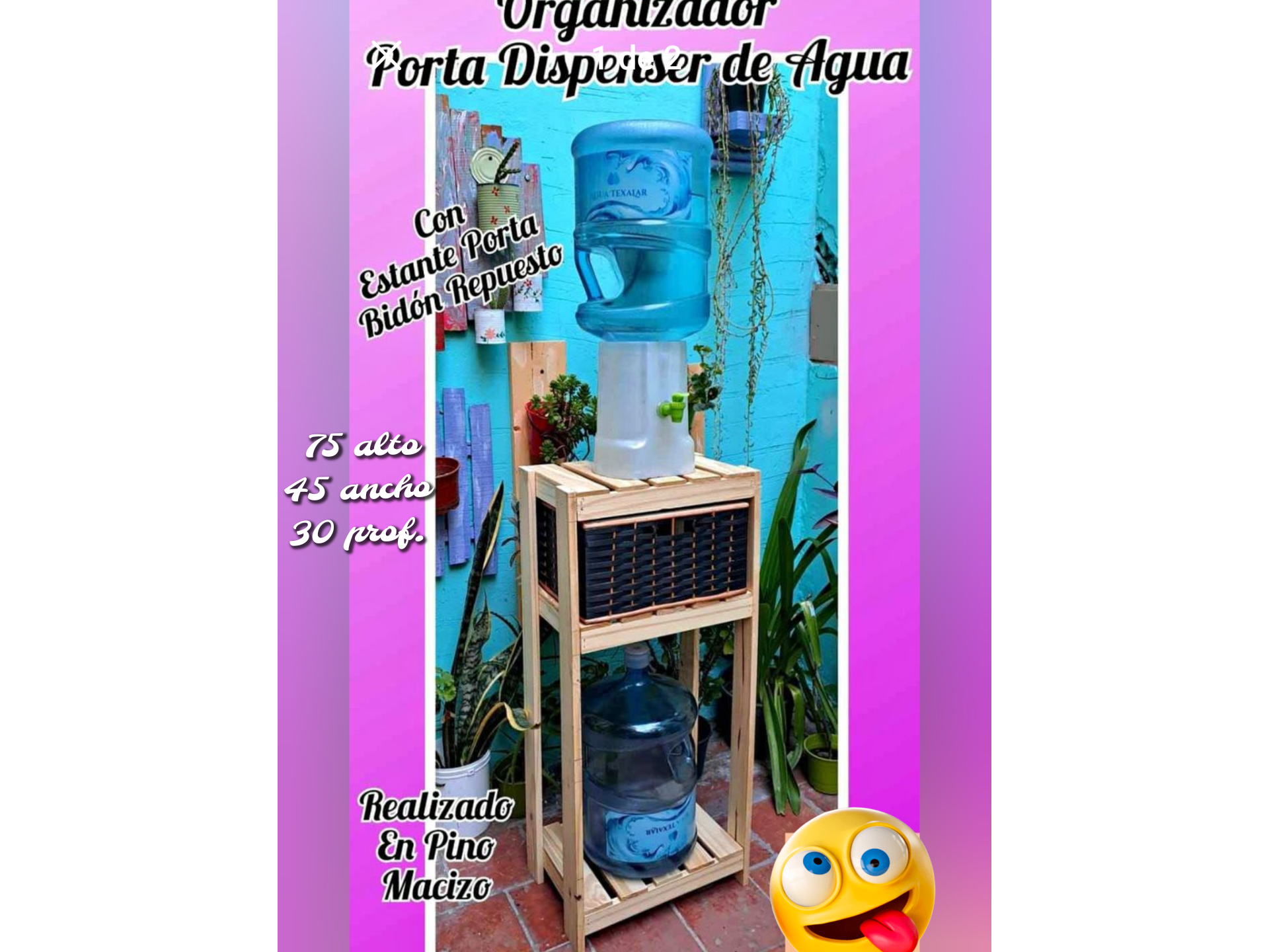 Organizador para dispenser con canasto 75*45*30