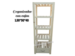 Organizados con cajón de pino 1.50*50*40