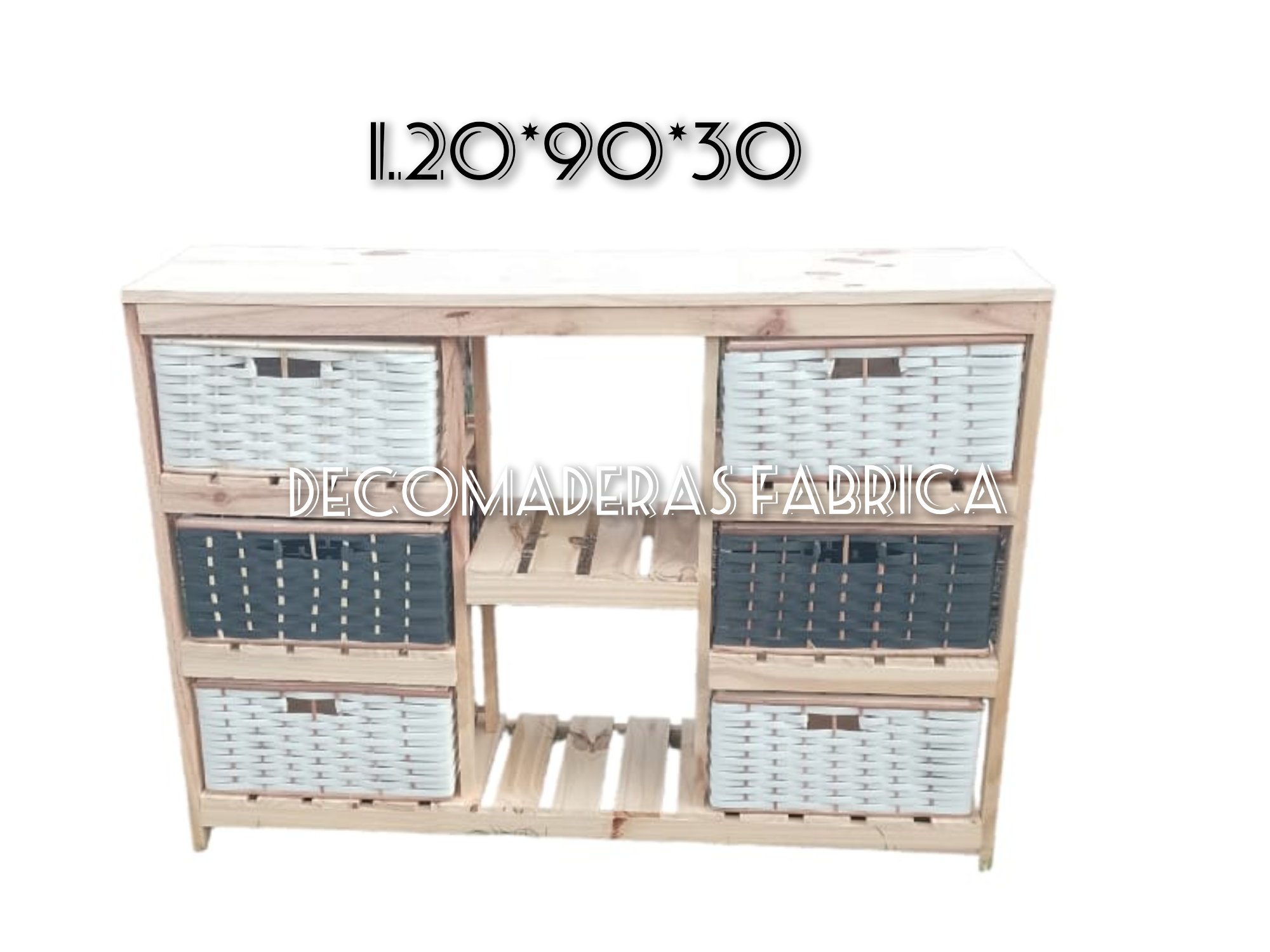 Mesa organisadora con cajones doble (canastos) 1.20*85*30