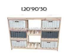 Mesa organisadora con cajones doble (canastos) 1.20*85*30