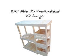 Organizador c/3 cubos 100 alto*90 ancho*35 profundidad