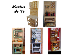 Medida de la mesa Mesita de te 80*80*30 altura con el panel 1.60