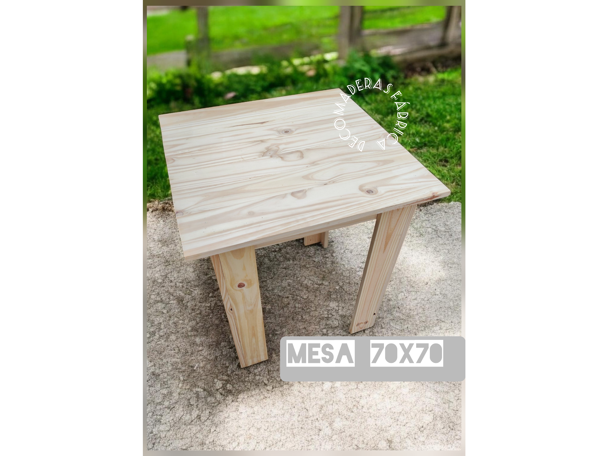 Mesa  de pino 70 Ancho x70 Largo x80 alto