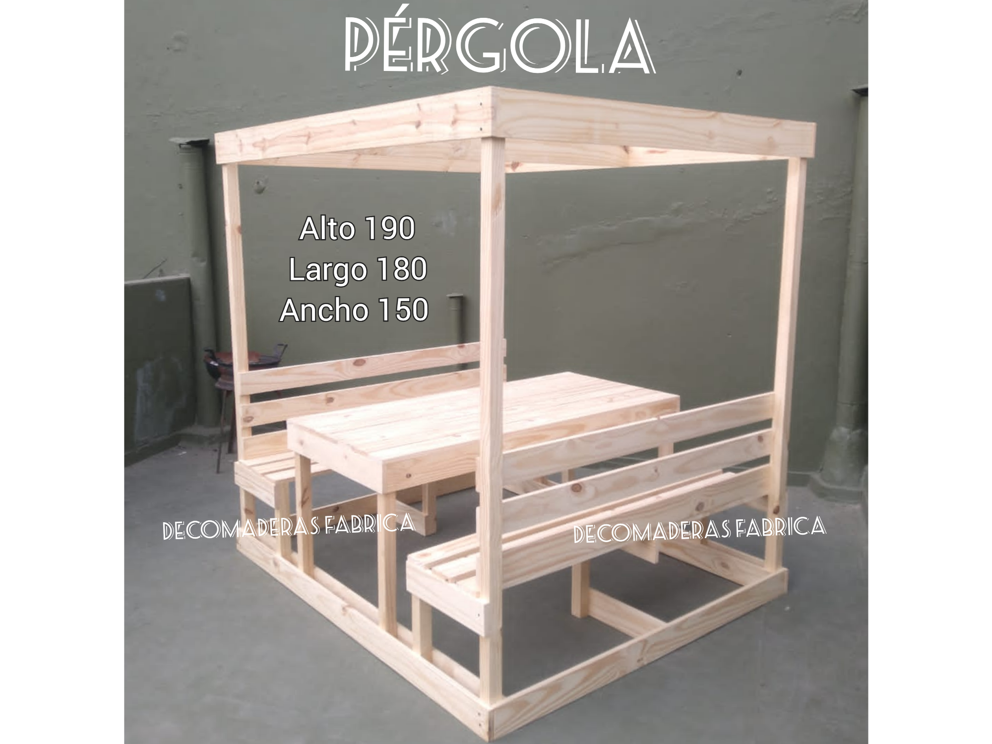 Pérgola móvil 1.90 Alto*1.80Largo *150 Ancho