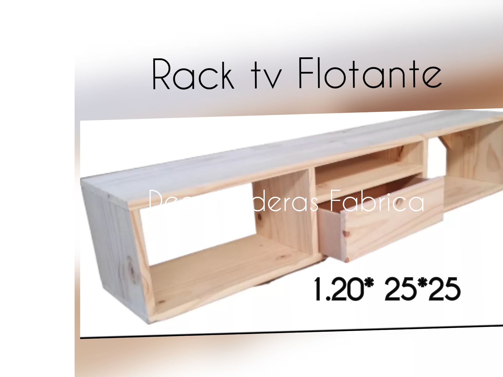 Rack tv flotante con cajón 120*25*25