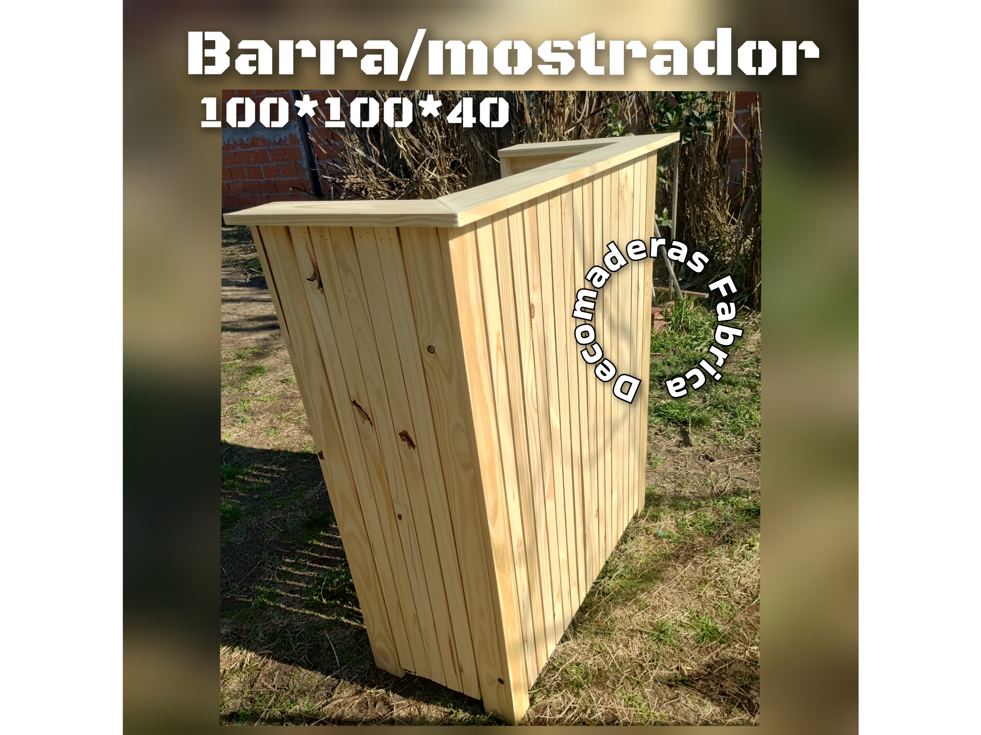 Mostrador varillado F con alzada 120 Alto *100 Ancho *43 profundidad