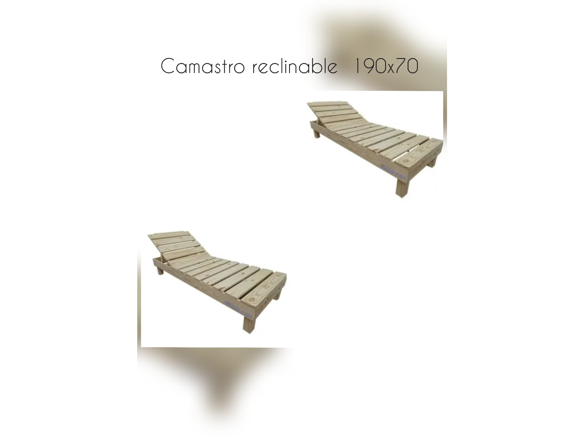 Camastro/resposera reclinable de pino 1.90*70