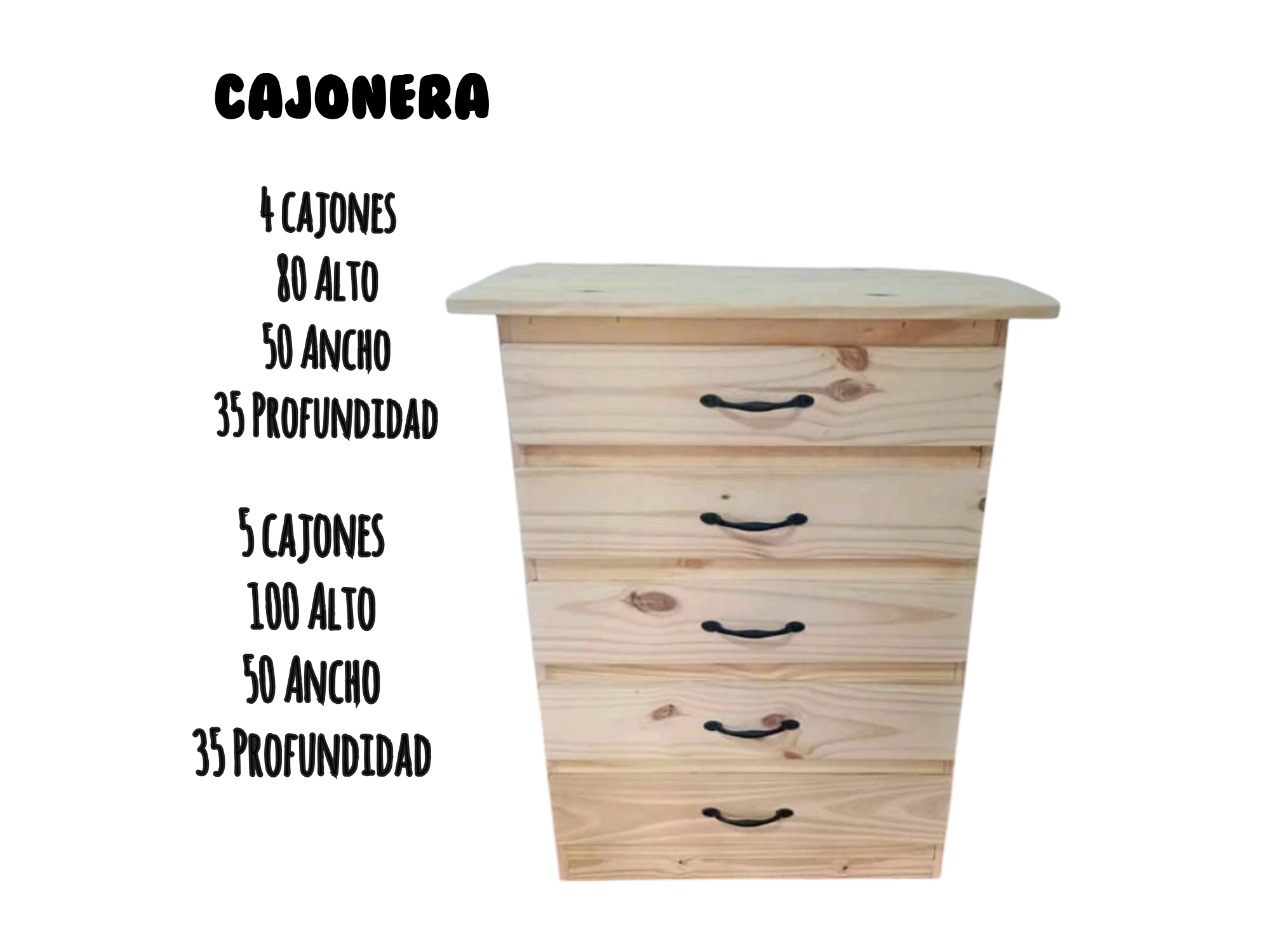 Cajoneras macizas