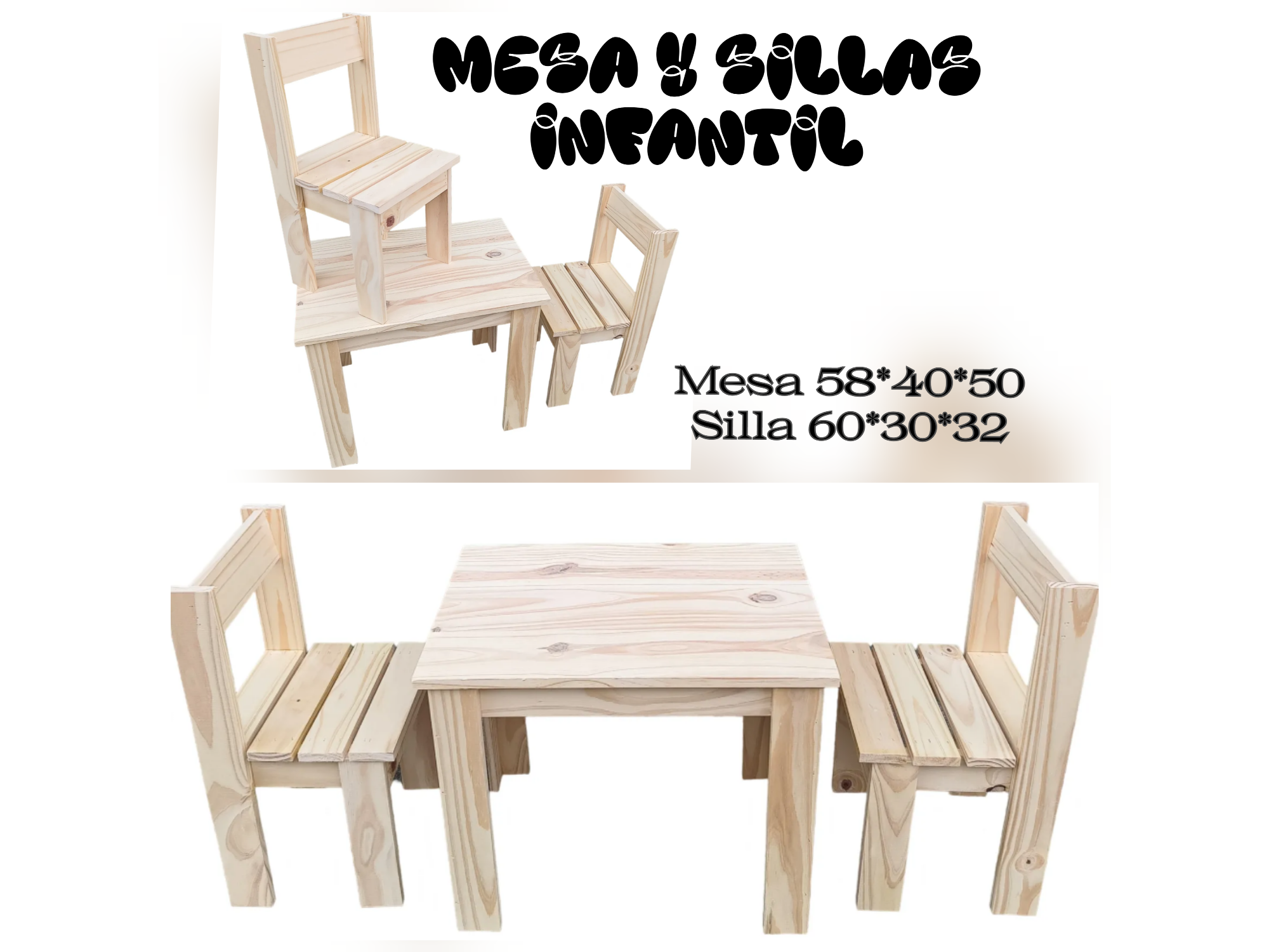 Mesa con banquitos  infantil