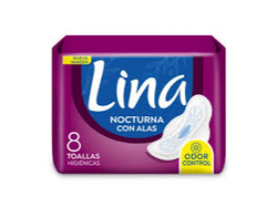 Protectores Lina Nocturnas con alas 8 unidades