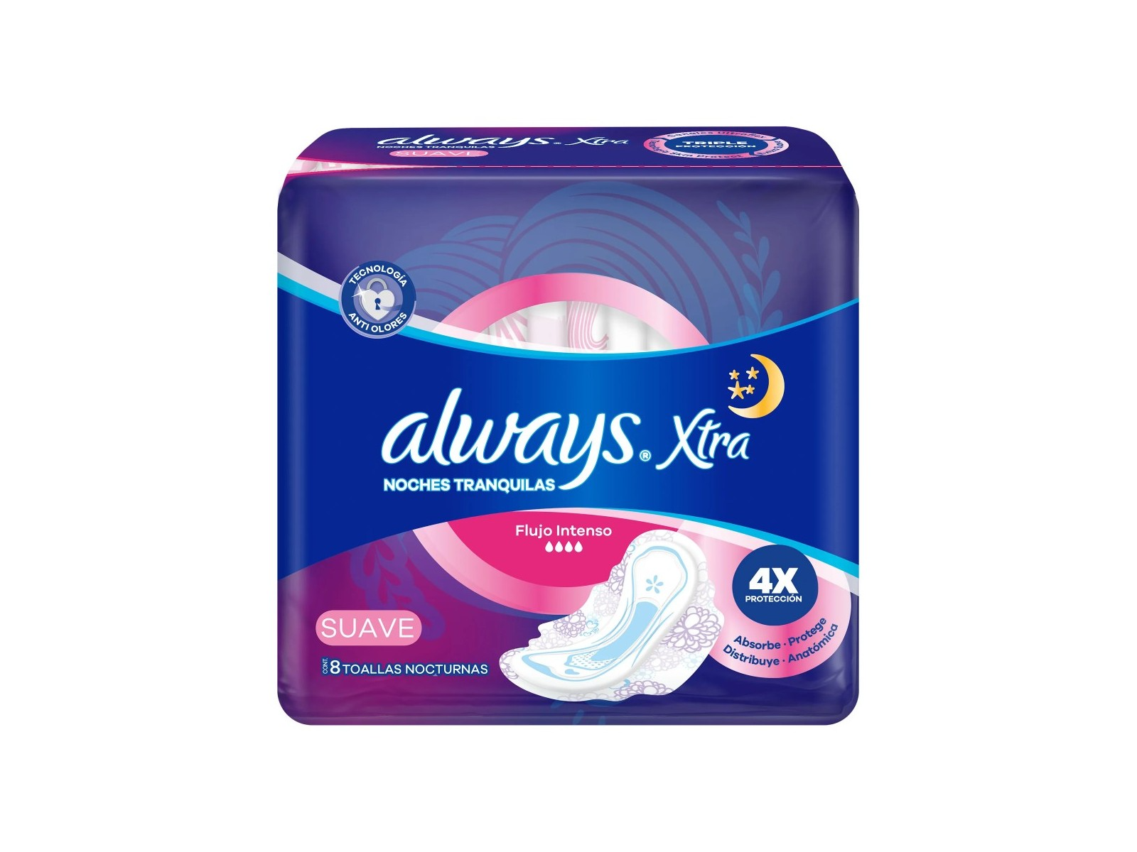 Toallitas femeninas Always nocturnas 8 unidades