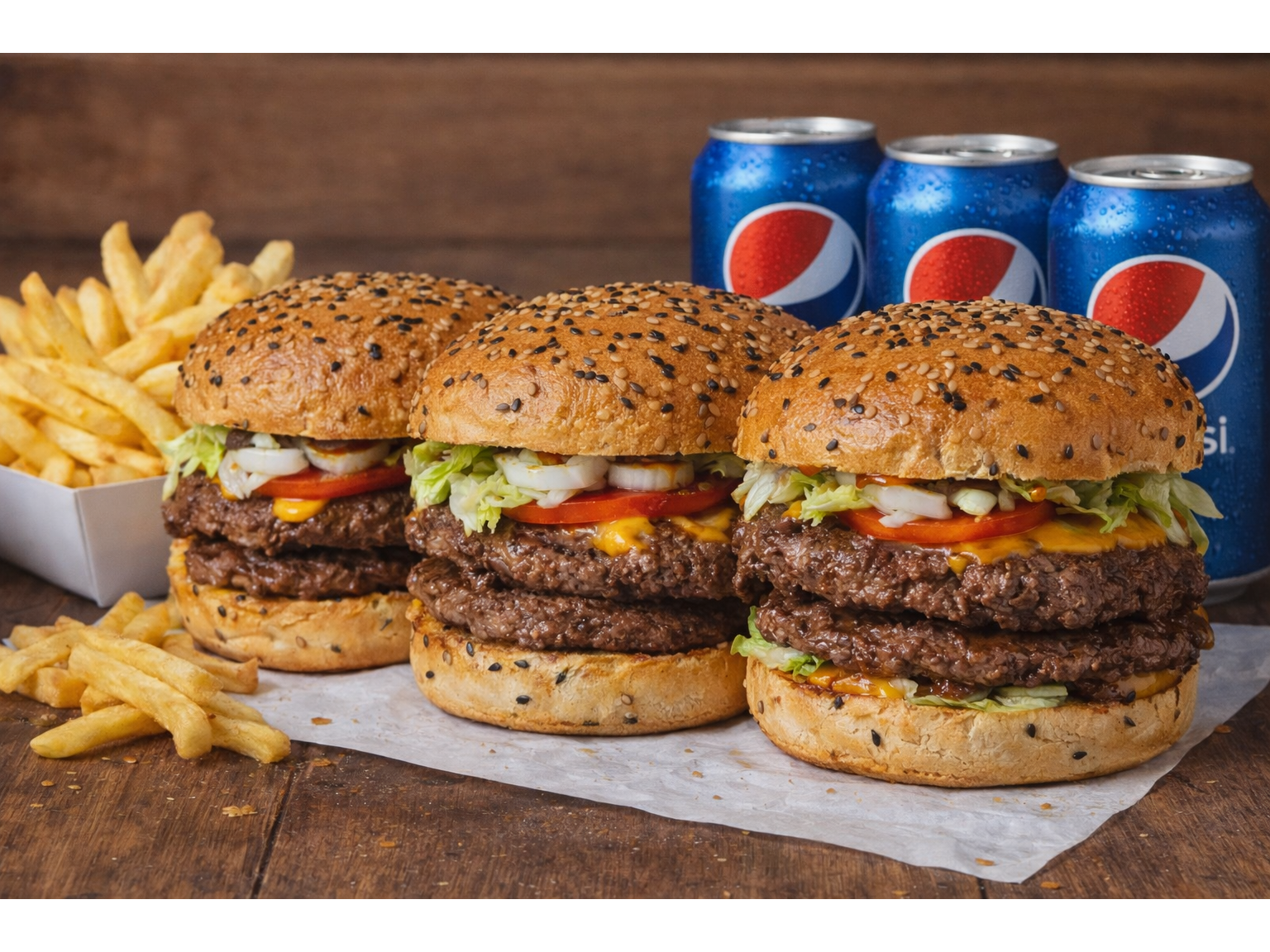 Full Burger x3 🧑‍🧑‍🧒