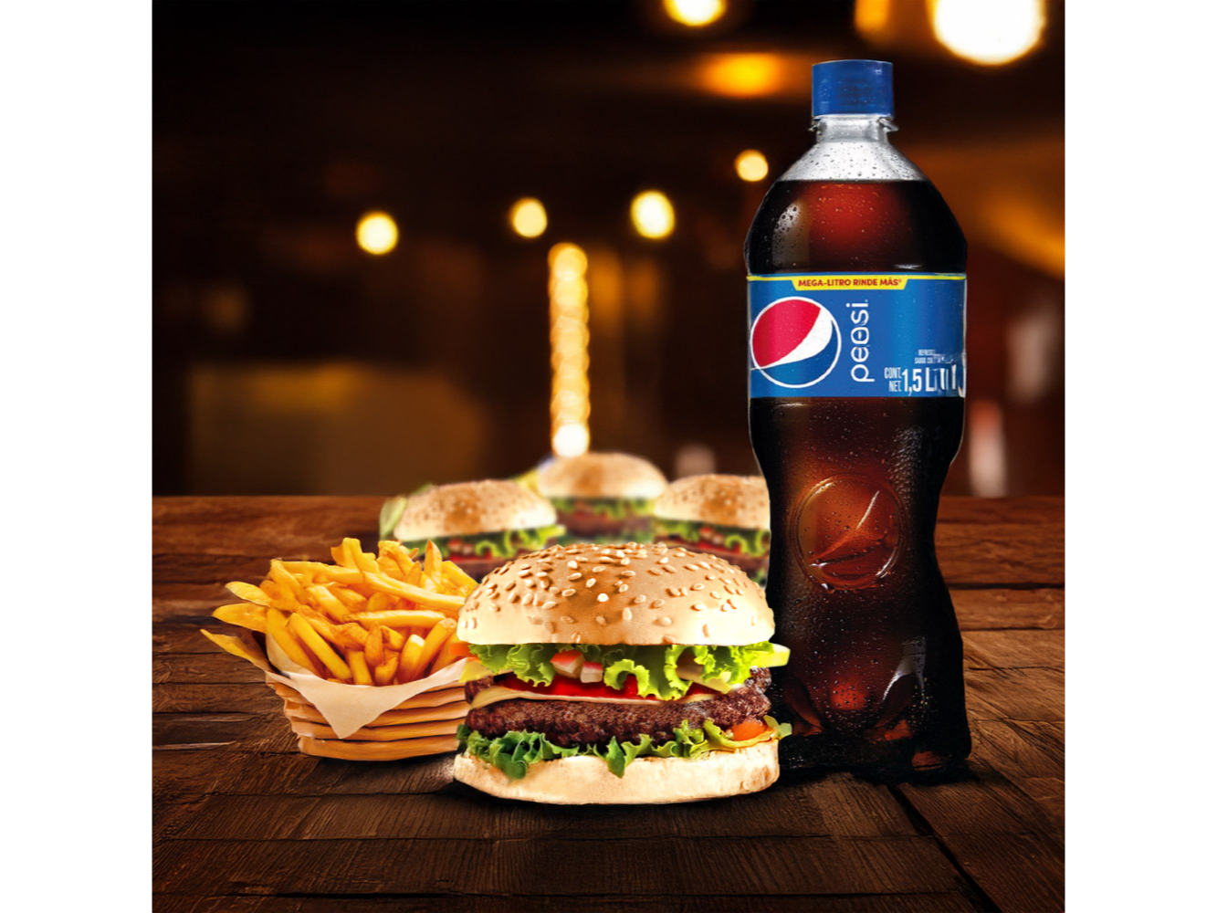 Mesa Completa Burger x4 🧑‍🧑‍🧒‍🧒