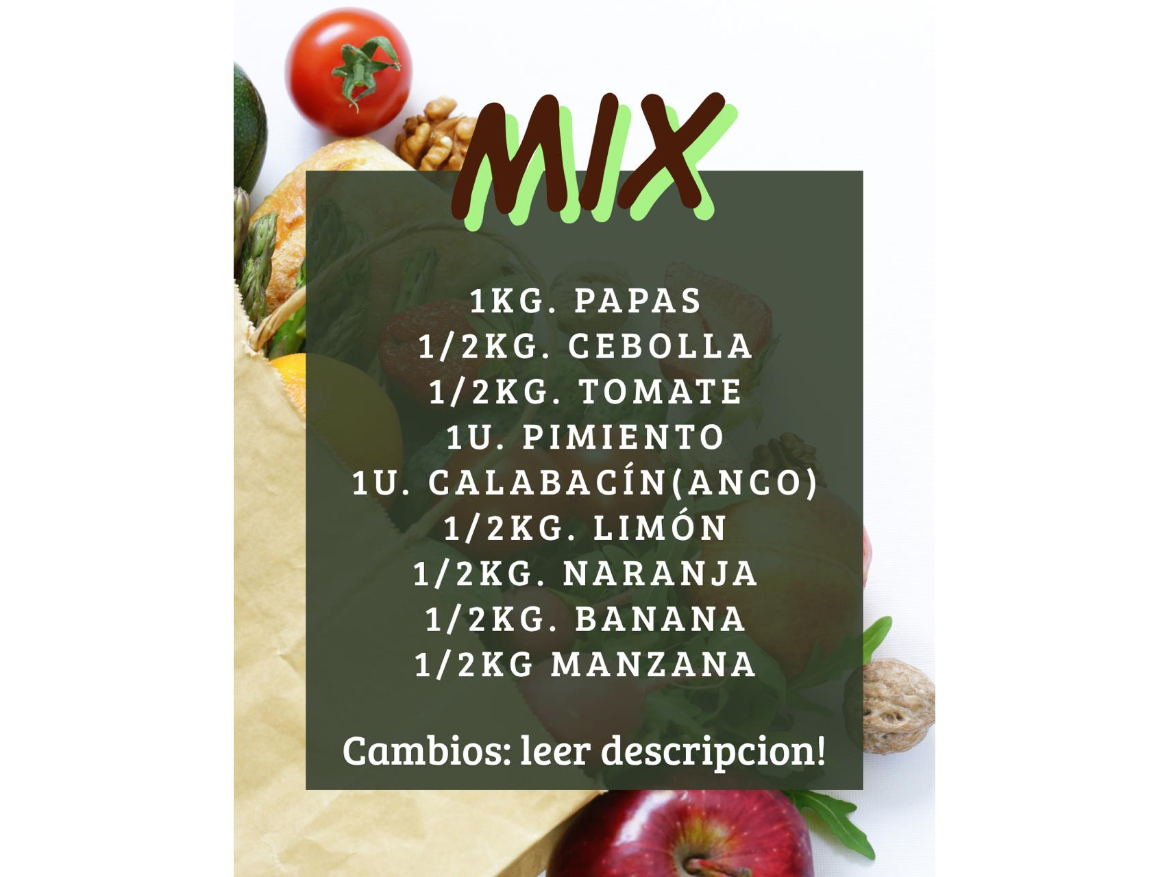 MIX Economico de Noni's - Frutas y Verduras