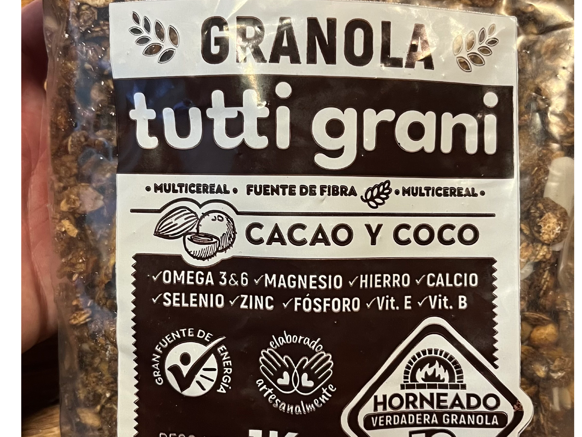 Granola cacao y coco