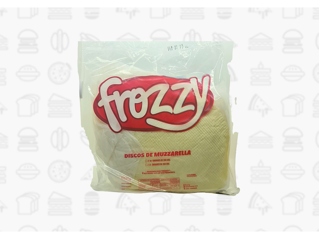 DISCOS DE MUZZARELLA X 10 FROZZY