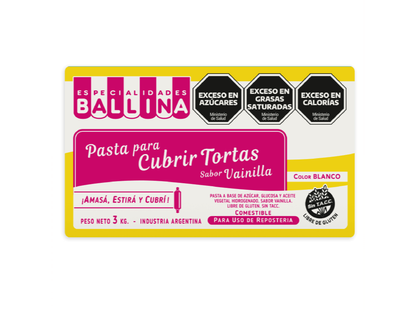 Pasta ballina cubre torta x3kg