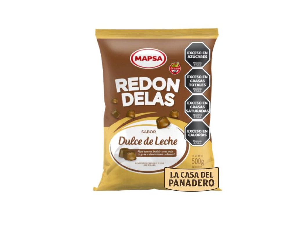 Bombon redondela rellena de dulce de leche