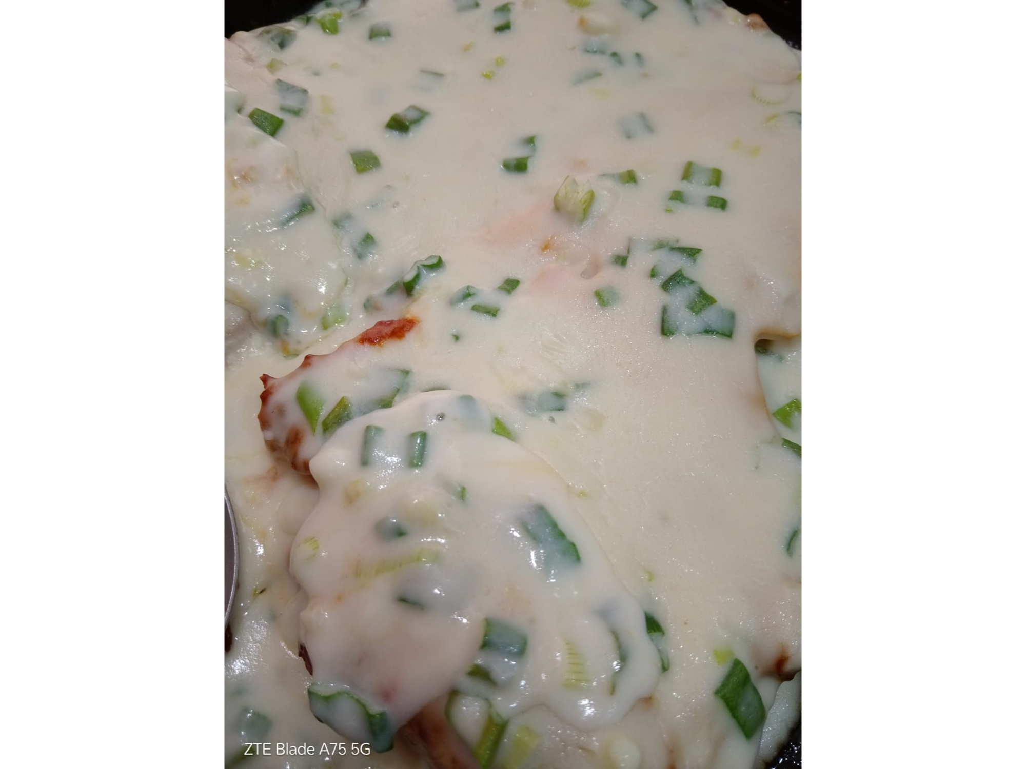 Pollo deshuesado con salsa al verdeo