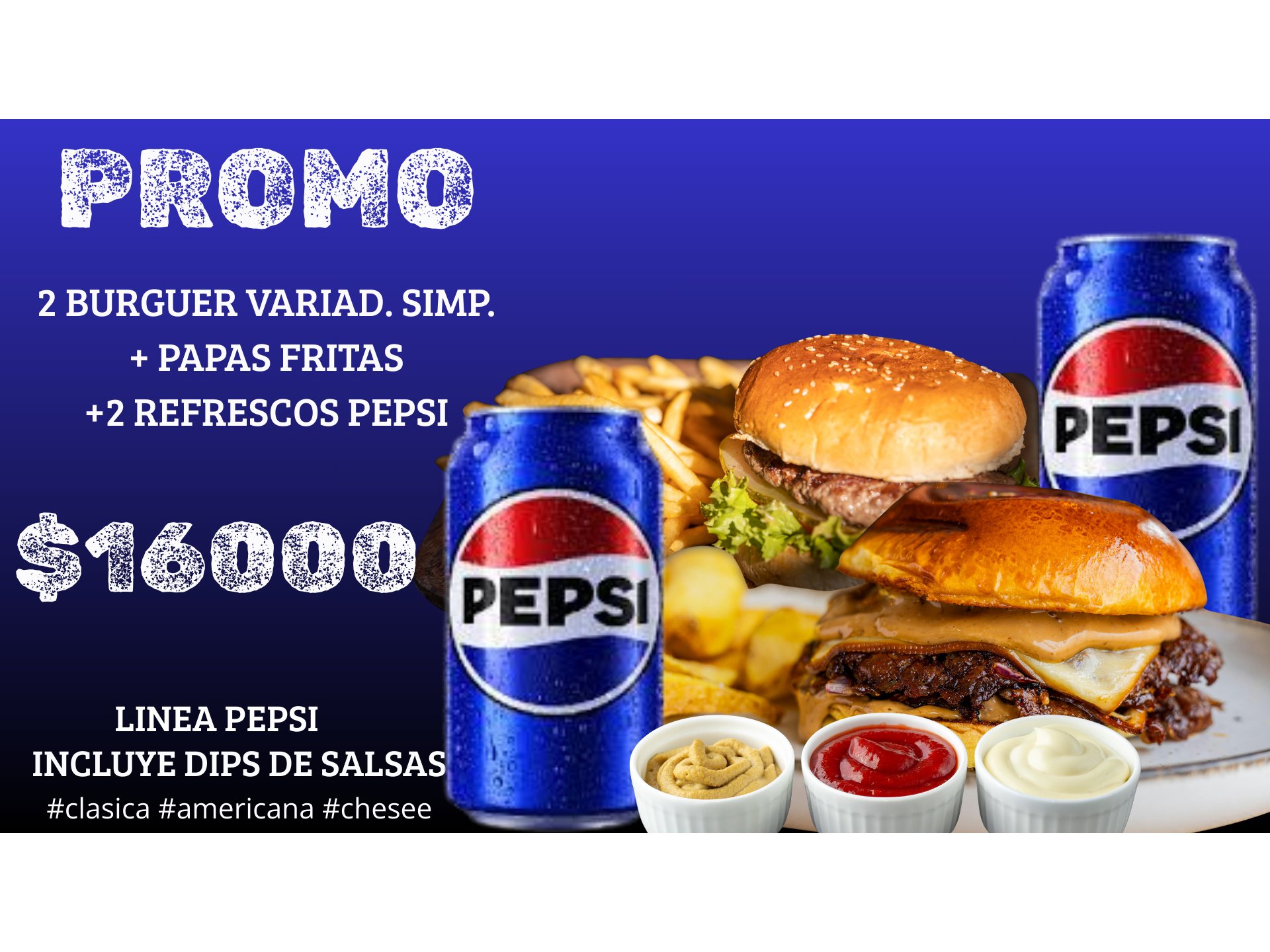 PROMO X2 BURGUER SIMP + PAPAS FRITAS + 2 REFRESCO